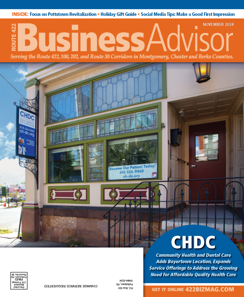 Route 422 Business Advisor Magazine cover featuring healthcare office